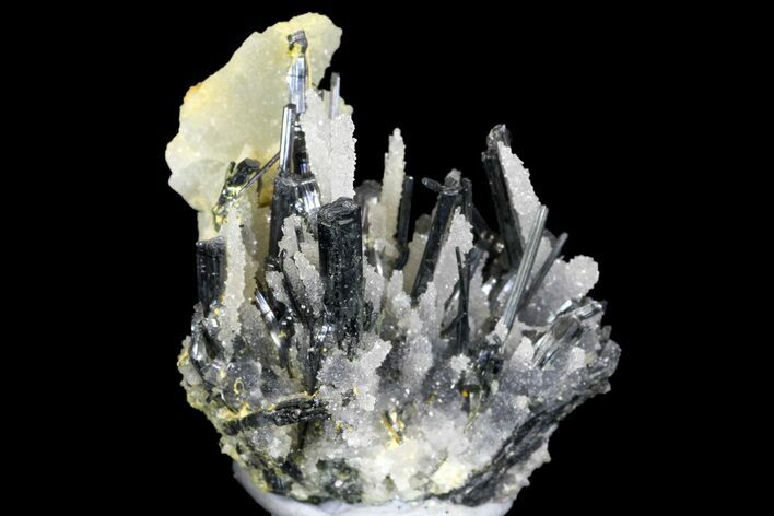 Metallic Stibnite and Druzy Quartz - China #161616